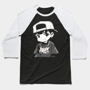 Hip hop style anime boys funny Baseball T-Shirt